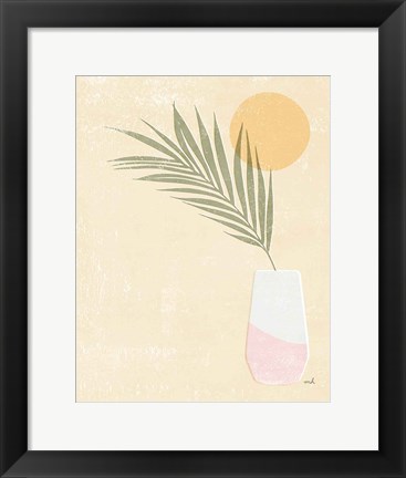 Framed Sun Palm II Blush Print