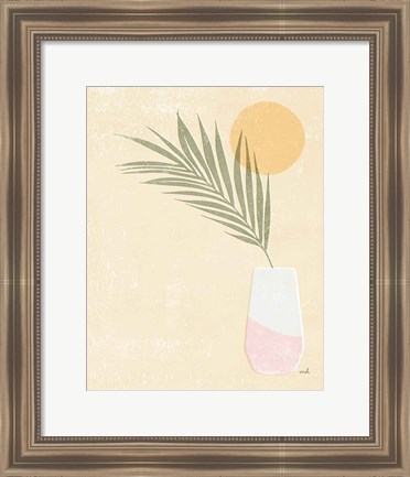 Framed Sun Palm II Blush Print