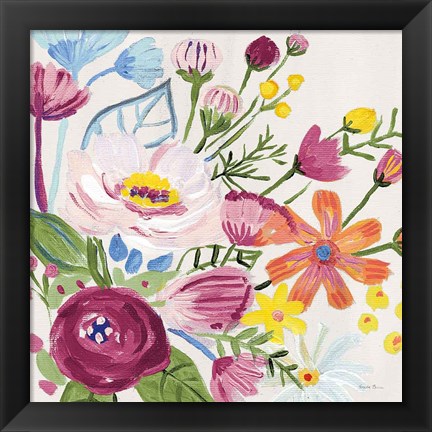 Framed Vintage Floral II v2 Crop Print