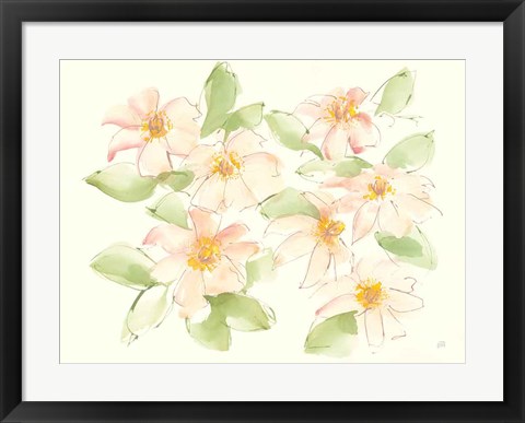 Framed Creme Clematis Print