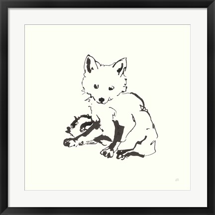 Framed Line Fox Print