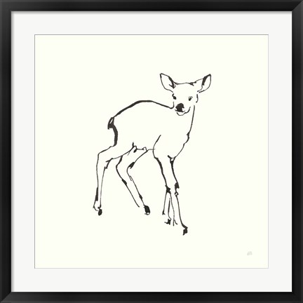 Framed Line Fawn Print