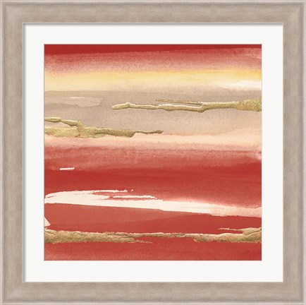 Framed Gilded Red III Print