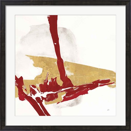 Framed Red Gold IV Print