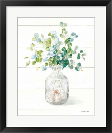 Framed Beach Flowers IV Vase Print