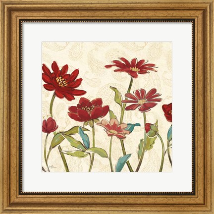 Framed Red Gold Beauties III Crop Print