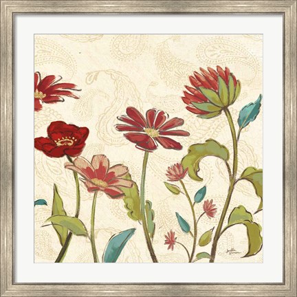 Framed Red Gold Beauties II Crop Print