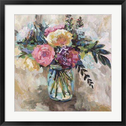 Framed Masons Bouquet Light Print