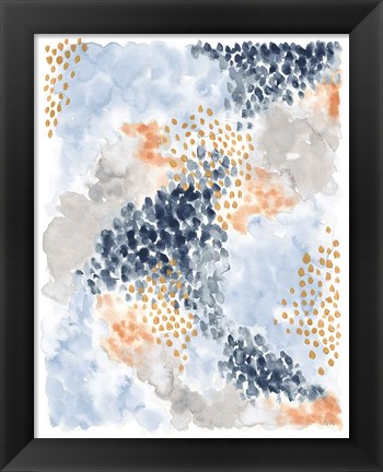 Framed Spring Blooms II Navy Print