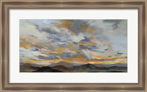 Framed High Desert Sky I Navy Print