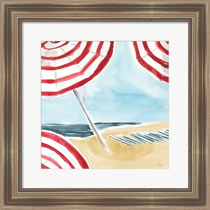 Framed Stripes on the Beach I Print