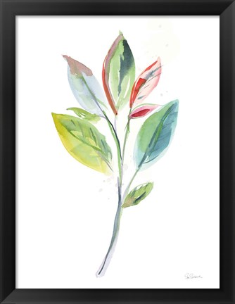 Framed Washy Leaves I Print