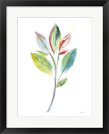 Framed Washy Leaves I Print