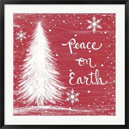 Framed Peace on Earth Trees Print