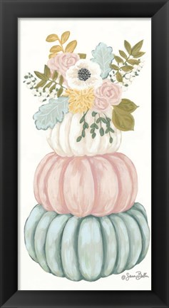 Framed Floral Pumpkins Print