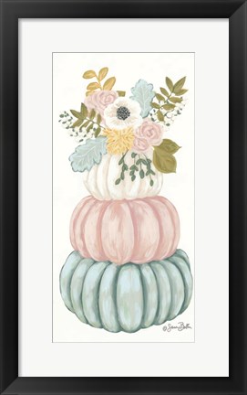 Framed Floral Pumpkins Print