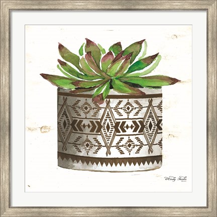 Framed Mud Cloth Vase VI Print