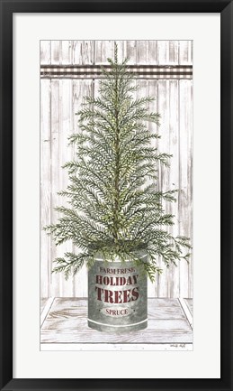 Framed Galvanized Pot Spruce Print