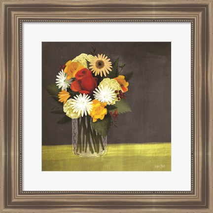 Framed Wildflowers in Mason Jar Print