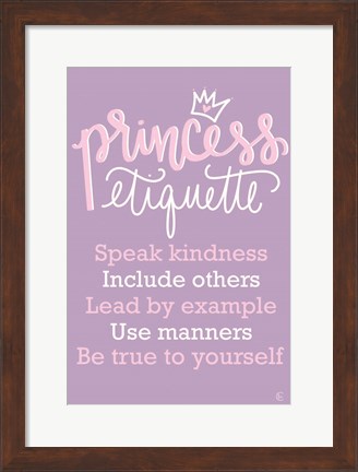 Framed Princess Etiquette Print