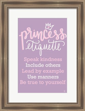 Framed Princess Etiquette Print