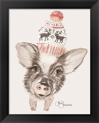 Framed Cozy Pig Print