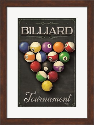 Framed Billiards Tournament Print