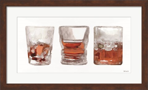 Framed Bourbon Glasses 1 Print