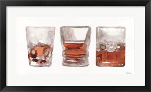 Framed Bourbon Glasses 1 Print