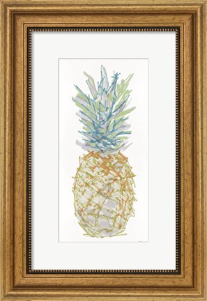 Framed Sketchy Pineapple 1 Print