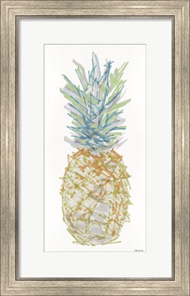 Framed Sketchy Pineapple 1 Print