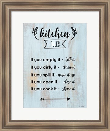 Framed Kitchen Rules Print