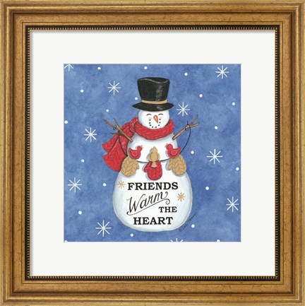 Framed Friends Snowman Print