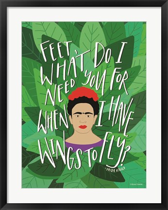 Framed Frida - Wings to Fly Print