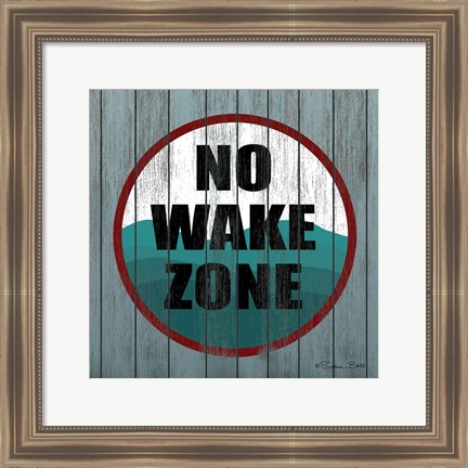 Framed No Wake Zone Print