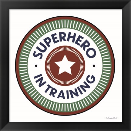 Framed Superhero in Training Print