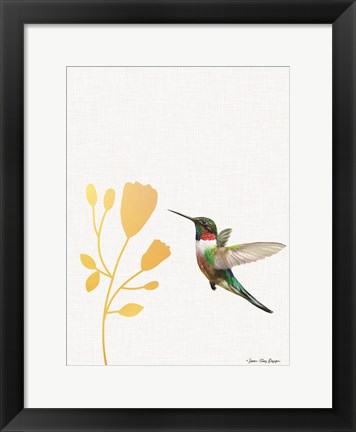 Framed Hummingbird and the Flower Print