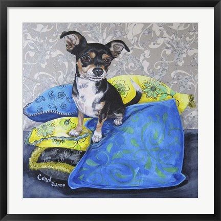 Framed Chihuahua Pillows II Print