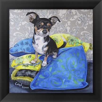 Framed Chihuahua Pillows II Print