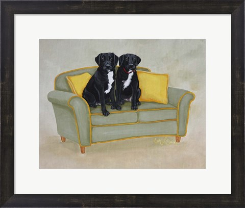 Framed Labs on Green Print