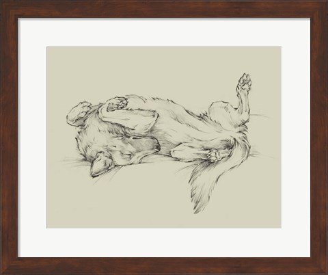 Framed Dog Tired I Print