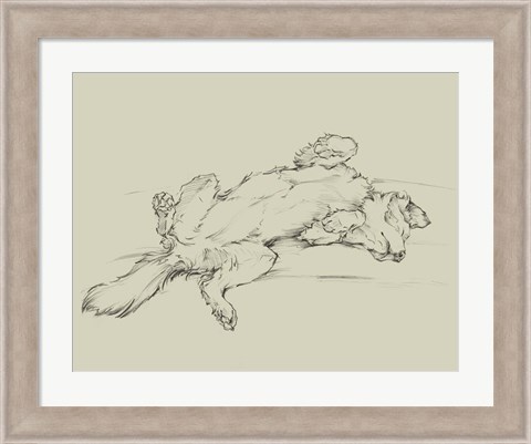 Framed Dog Tired III Print