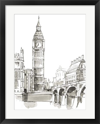 Framed Pen &amp; Ink Travel Studies II Print