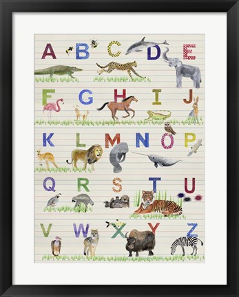 Framed Alphabet Animals Print