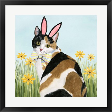 Framed Easter Cats I Print