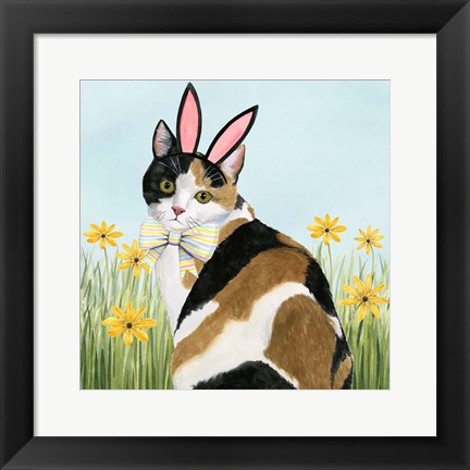 Framed Easter Cats I Print