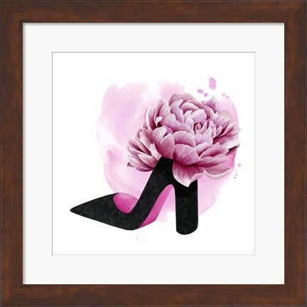 Framed Flower Heel I Print