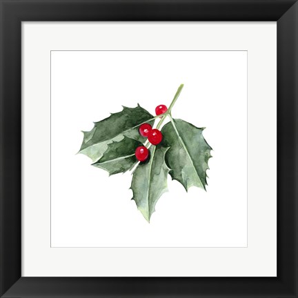 Framed Christmas Holly II Print