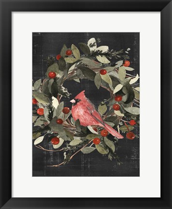 Framed Christmas Cardinal I Print