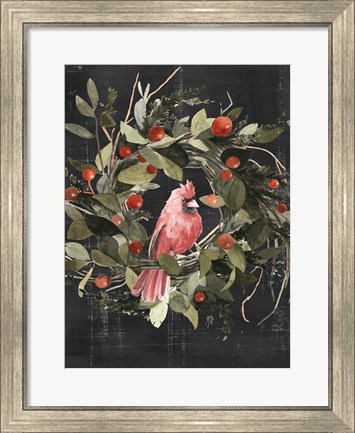 Framed Christmas Cardinal II Print